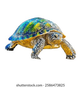 Turtle animal watercolor sketch hand drawn illustration isolated white background