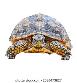 Turtle animal watercolor sketch hand drawn illustration isolated white background