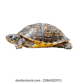 Turtle animal watercolor sketch hand drawn illustration isolated white background
