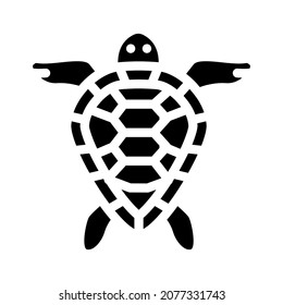 turtle aquatic animal glyph icon vector. turtle aquatic animal sign. isolated contour symbol black illustration