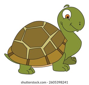 Turtle baby animal smiling vector illustration