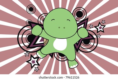 turtle baby cartoon background in vector format