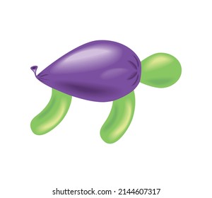 Turtle Balloon Animal Icon Isolated