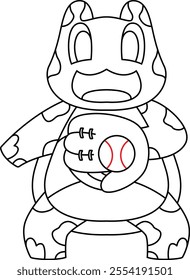 Turtle Baseball Baseball bat Animal Vector Graphic Art Illustration