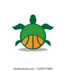 Turtle basket ball logo icon vector. Suitable for sport, hotel, resort, cartoon, animal care.