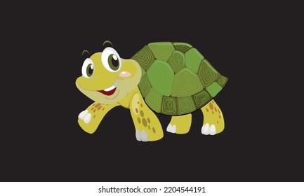 Turtle beautiful vector icon design. Modern vector illustration on black background