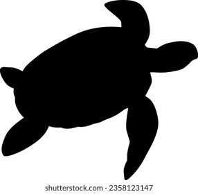 Turtle Black Silhouette Vector Illustration