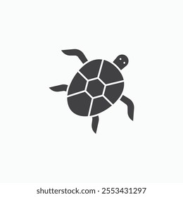 Turtle black solid vecor icon