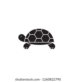 Turtle black vector concept icon. Turtle flat illustration, sign