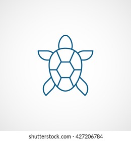 Turtle Blue Icon On White Background