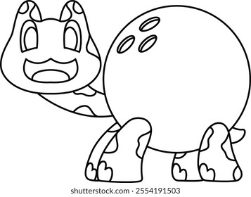 Turtle Bowling Bowling ball Animal Vector Graphic Art Illustration