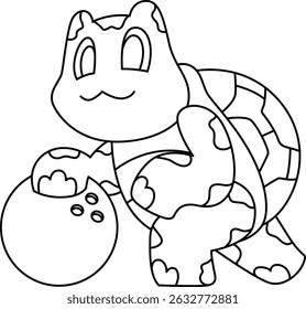 Turtle Bowling Bowling ball Animal Vector Graphic Art Illustration