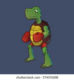 Turtle boxer.Vector illustration