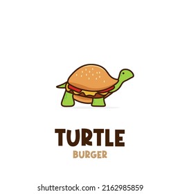 Turtle burger icon illustration logo