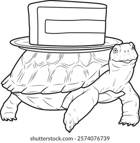 Turtle Cake Animal Vector Graphic Art Illustration