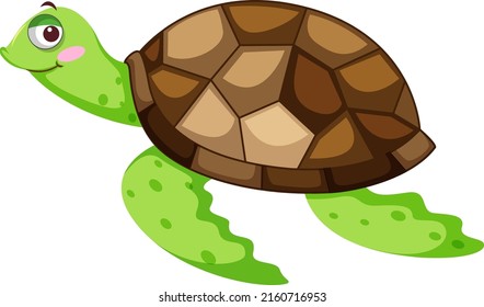 A turtle in cartoon character illustration