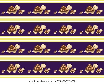 Turtle cartoon character on purple background