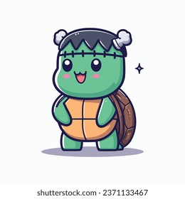 Turtle Cartoon Frankenstein Costume for Halloween Celebration