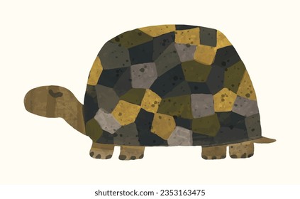 Turtle cartoon illustration , watercolor painting vector. cute animal artwork.