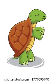 Turtle Cartoon Standing Tortoises Illustration