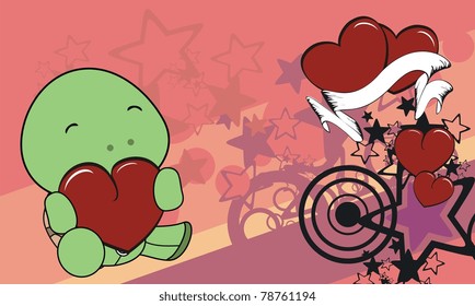 turtle cartoon valentine background