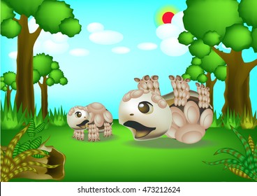 Turtle cartoon vector.