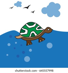 turtle cartoon vector design