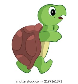 Turtle cartoon vector design on white background