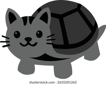 
turtle with cat head, make the picture cute