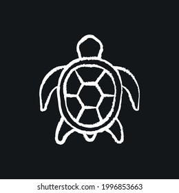 Turtle chalk icon. Vector black illustration.
