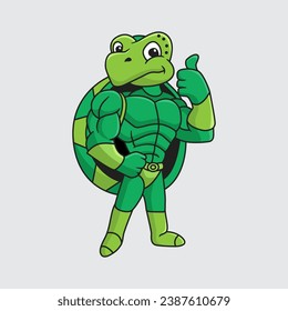 turtle character cartoon design vector, animal logo, mascot 