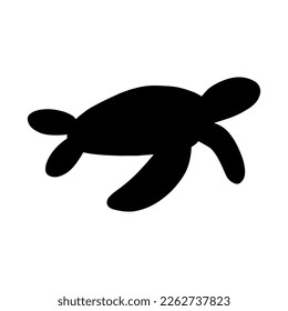 Turtle Character sea animal on deep background. Wild life illustration. Underwear world. Vector illustration.