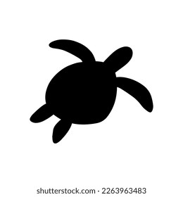 Turtle Character sea animal on deep background. Wild life illustration. Underwear world. Vector illustration.