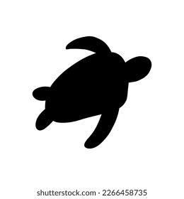 Turtle Character sea animal on deep background. Wild life illustration. Underwear world. Vector illustration.