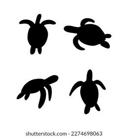 Turtle Character sea animal on deep background. Wild life illustration. Underwear world. Vector illustration.