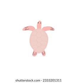 Turtle Character sea animal on deep background. Wild life illustration. Underwear world. Vector illustration.