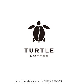 Turtle Coffee Bean black/silhouette minimalist logo design inspiration