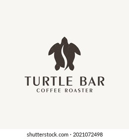 turtle with coffee bean logo vector graphic suitable for cafe, bar, coffee shop and resto