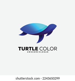 turtle color gradient vector logo 