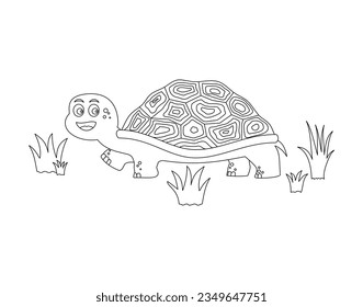 Turtle coloring page with blank page