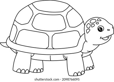 Turtle Coloring Page Isolated Kids Stock Vector (Royalty Free ...