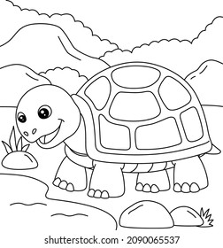 Turtle Coloring Page for Kids