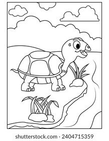 turtle coloring page for kids