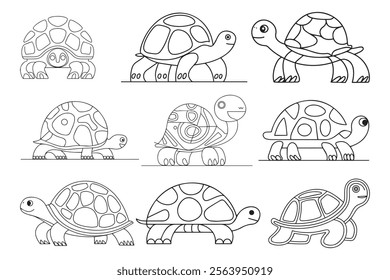 Turtle Coloring Page for Kids

