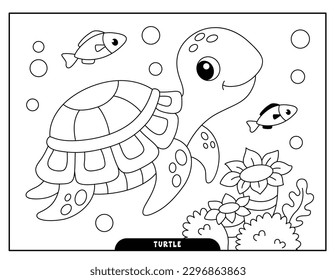 Turtle coloring pages for kids