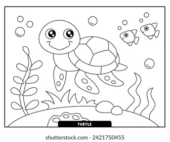 Turtle coloring pages for kids