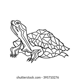 Turtle coloring. Vector art.