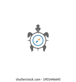 Turtle Compass Logo Template vector icon illustration design
