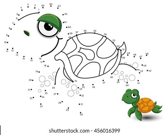 Turtle Connect the dot and color