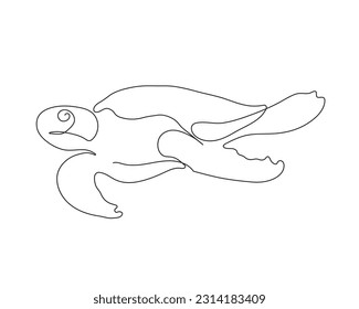 A turtle continuous line art vector. tortoise line drawing. turtle single line vector 